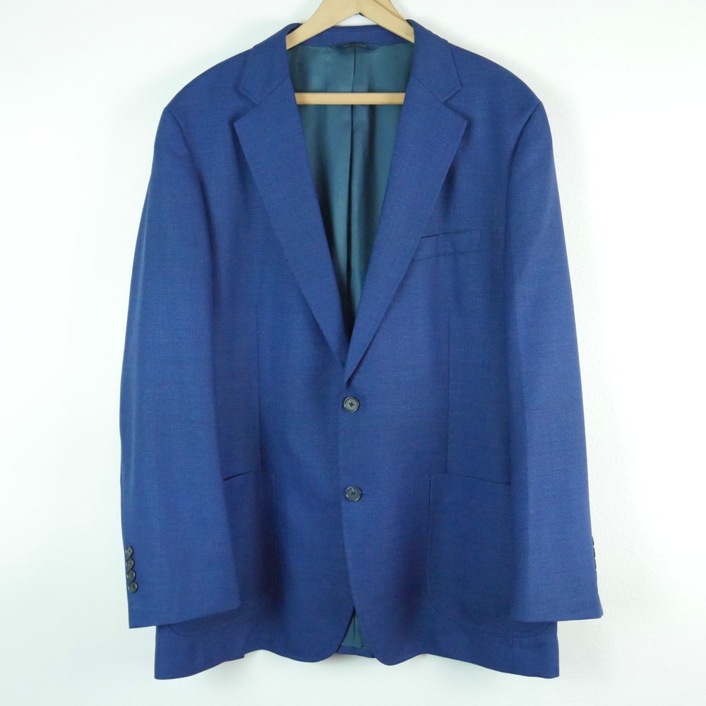 Brooks Brothers Vitale Barberis Canonico Blue Hopsack Traditional Blazer 44R